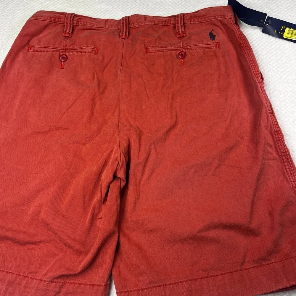 Polo Ralph Lauren Mens Relaxed Fit Chino Shorts Red Size 32 NWT